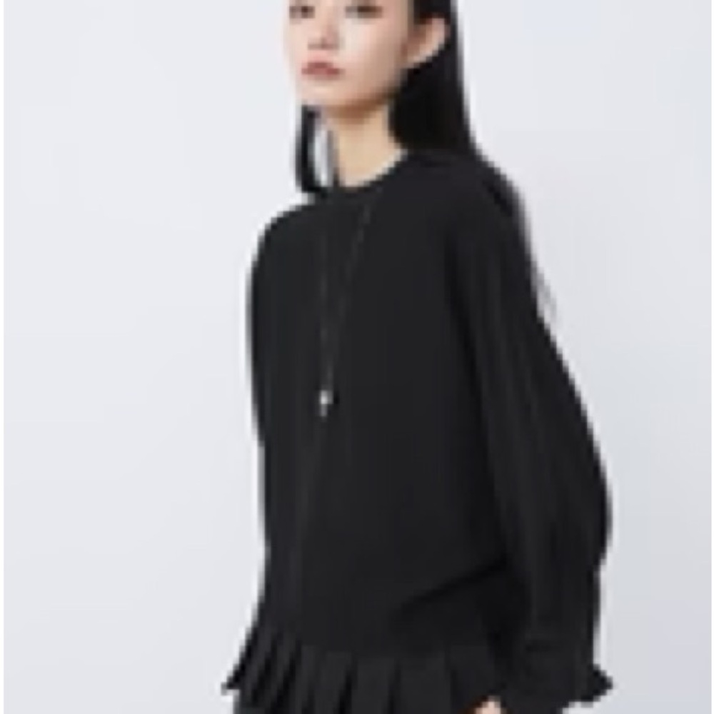 French Brand Mixed Media Knit Woven top